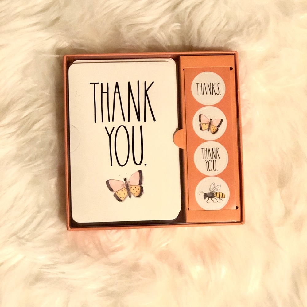 Rae Dunn Butterfly Thank You Card & Sticker Set